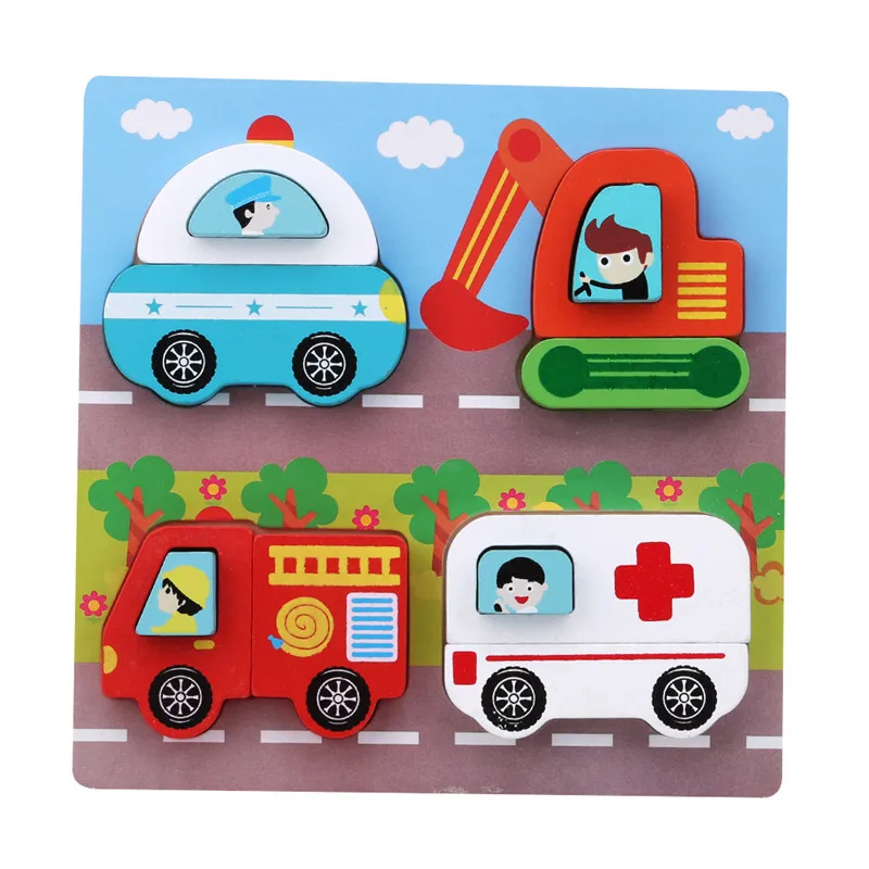  3D Animal Wooden Puzzles Montessori Educational Toys For Kid's Animal Learning Puzzle Teaching Aids - 32949025626