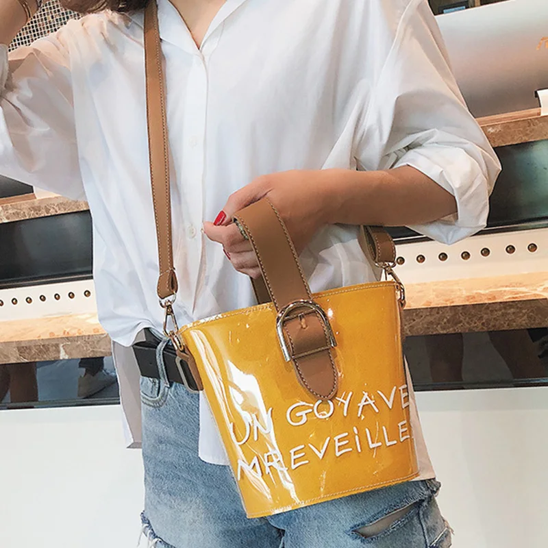 

BEAU-Korean Version Of Messenger Bag Transparent Jelly Belt Buckle Shoulder Bag