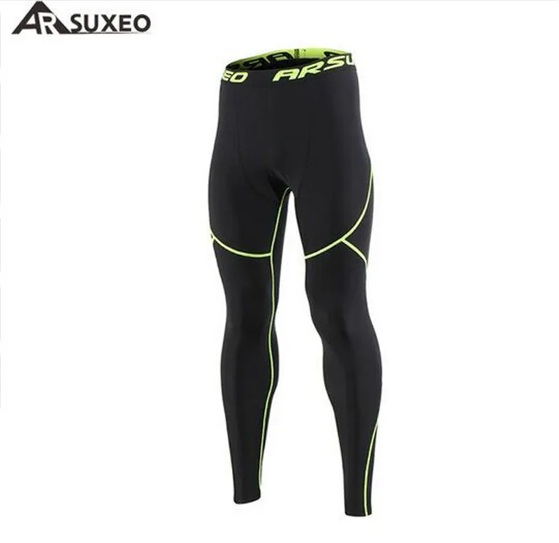 

ARSUXEO Men's Winter Thermal Warm Up Fleece Compression Tights Cycling Base Layers Training Running Pants Tights