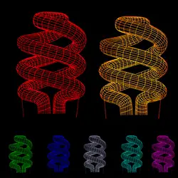 3D креативный спиральный оптический иллюзионный Винт лампа светодио дный Светодиодная настольная ночник USB Сенсорная настольная лампа