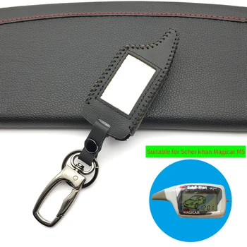

Latest Car Alarm Shape 100% Leather Case For Scher-Khan Magicar Only Fit M5 Scher Khan Magicar 5 LCD Remote Cover for Starline