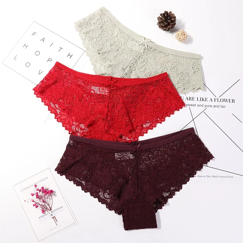 style 15 3 шт., трусы для женщин, нижнее белье, сексуальные кружевные дышащие женские трусики, прозрачные трусы, сексуальное нижнее белье для женщин, M-XXL - Цвет: style 15