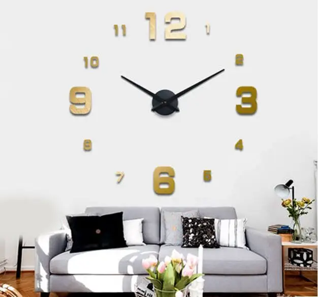Настенные часы современный дизайн часы цифровые большие 3D DIY домашний декор светящиеся зеркальные наклейки Мода Новое поступление