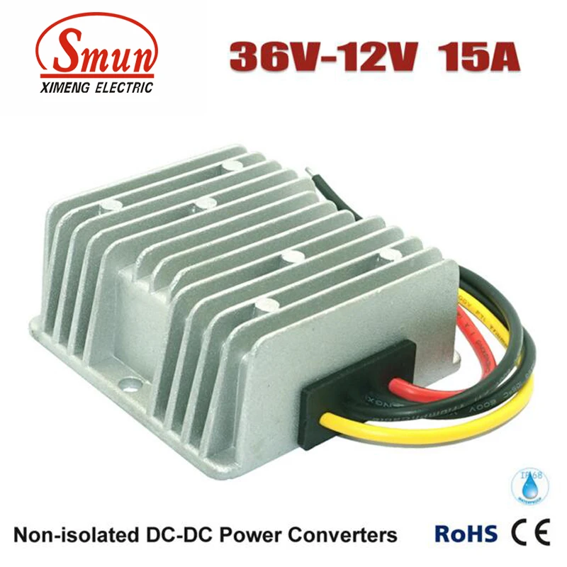 

SMUN 36VDC to 12VDC 15A 180W Buck DC-DC Converter With CE RoHS Approved