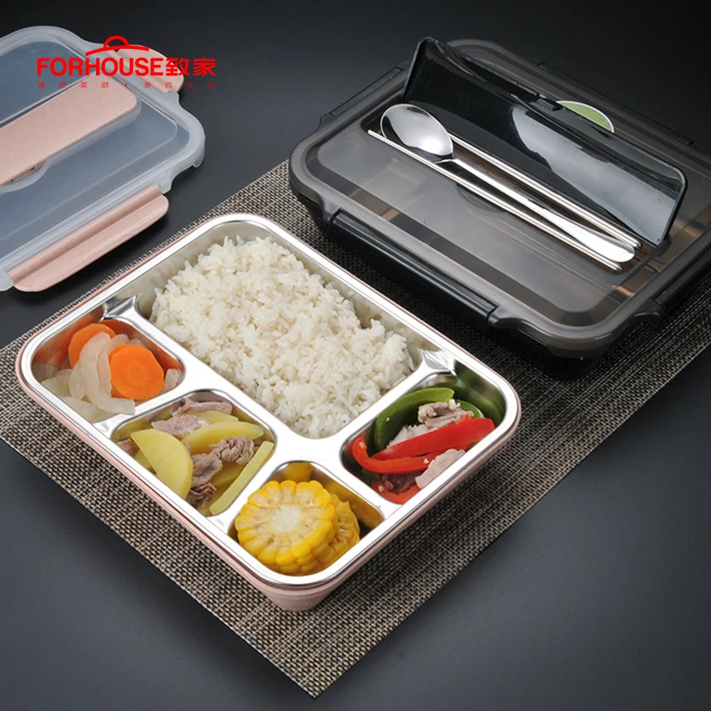 

Stainless Steel Lunch Box Food Storage Container Bento With Spoon and Chopsticks Bento Lunch Box Dinnerware