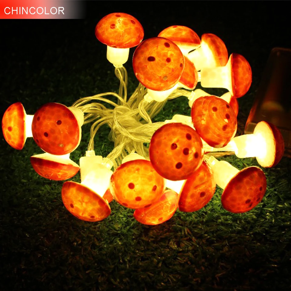 10//20LED Mushroom Wire String Fairy Light Battery Operated Xmas Party Decor 2//3M