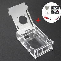 Transparent Orange Pi PC Acrylic Case Box Clear Orange pi PC Plus Enclosure Cover Shell+CPU Cooling Fan for Orang Pi PC/PC Plus