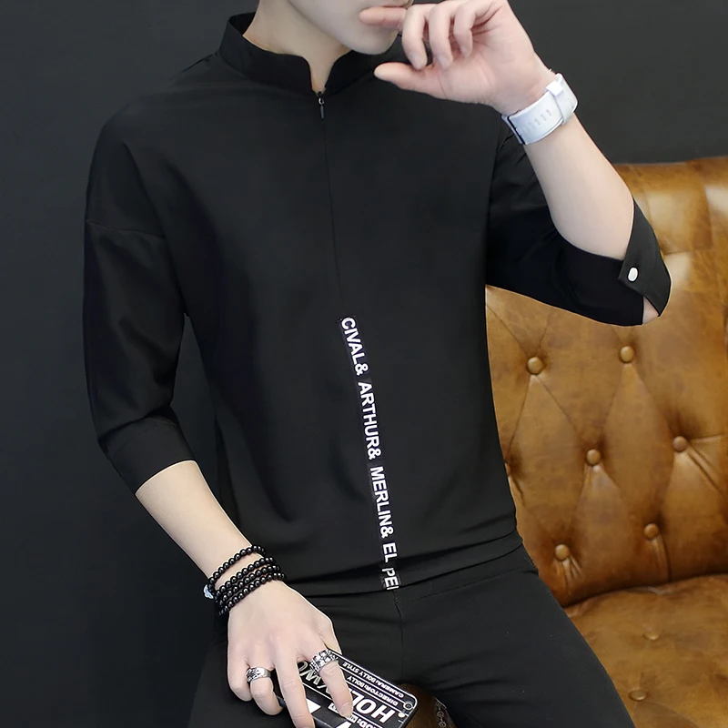 الرجال قمصان طويلة الأكمام قميص رجالي تنفس الصيف الكتان ضئيلة رقيقة الأزياء الصينية نمط شيك سستة الذكور الملابس 4 ألوان جديدة