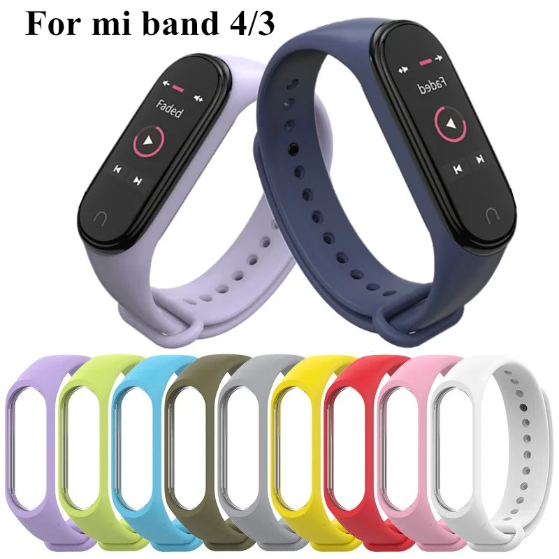 

Bracelet for mi Mi Band 3 4 Sport Strap watch Silicone wrist strap For mi band 3 4 bracelet Miband 4 3 Strap