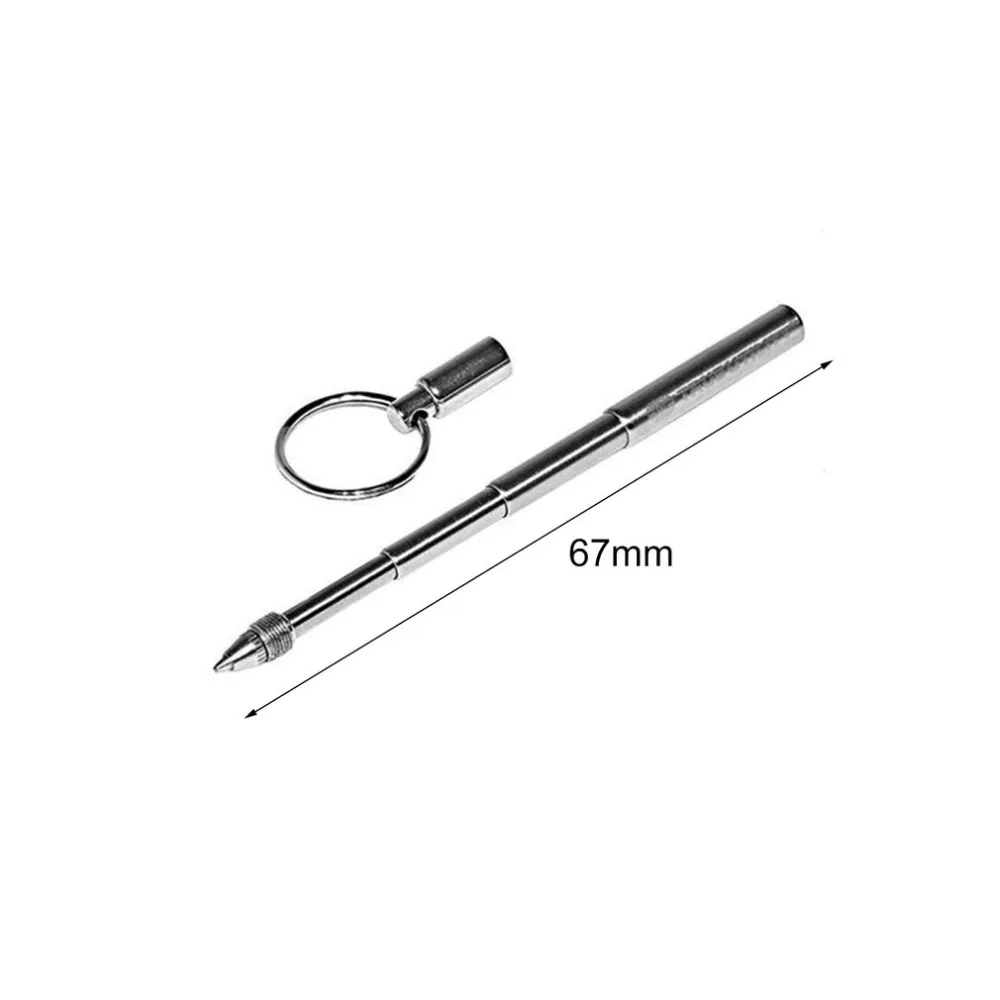 Портативный Телескопический инструмент ручка Металлический Брелок инструмент креативный Телескопический нержавеющая сталь брелок с ручкой эргономичная шариковая ручка