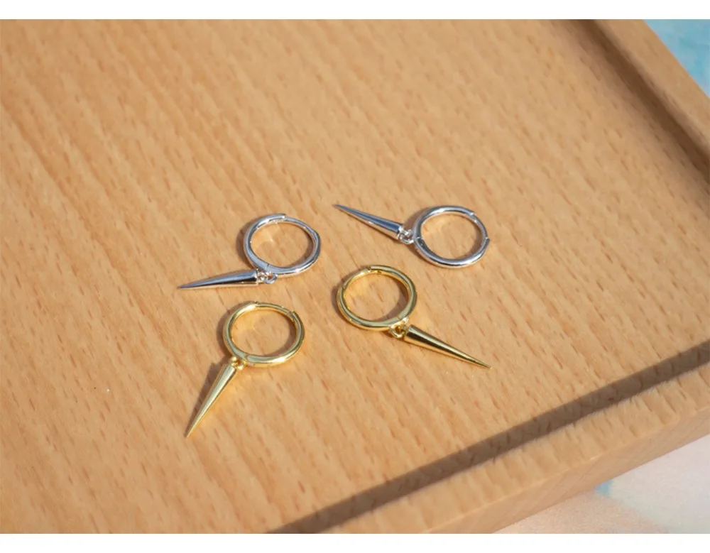 Серьги из стерлингового серебра S925 пробы с треугольными кисточками и ушками, геометрические мужские и женские серебряные серьги для мальчиков и девочек