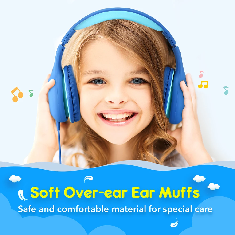 Mpow CH6 Wired Kids Headphones Foldable Adjustable Wired Headphone With 3 5mm Audio Jack And Microphone For Children For iPod