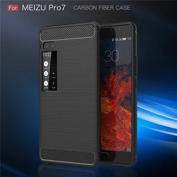 

80pcs/lot Carbon Fiber Silicone Back Case for Meizu pro 7 plus for Meizu pro 7