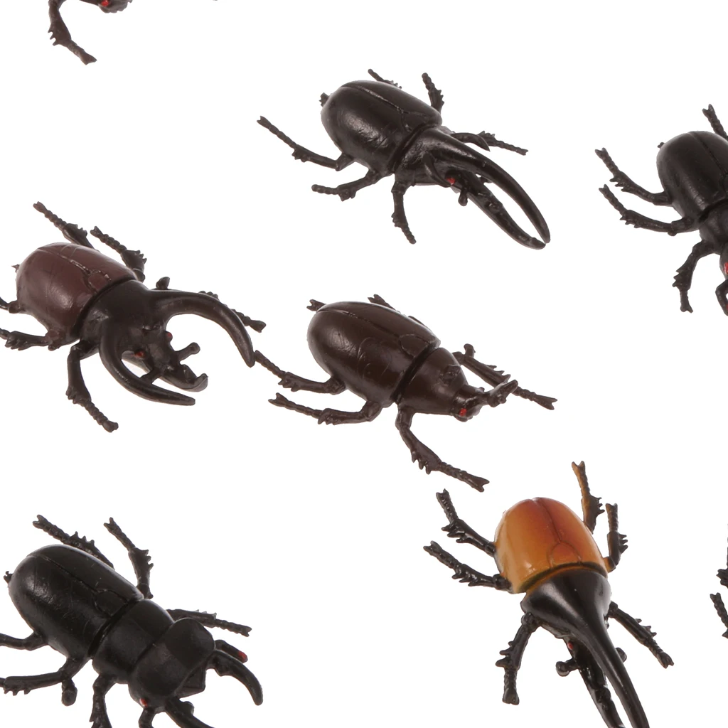 Lot 10 pcs Plastic Vivid Beetles Insect Model Animal Kids Party Favor Bag Filler