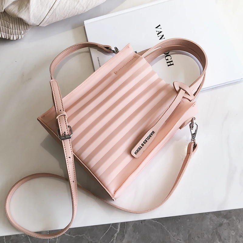 

Bags for women Advanced sense bag 2019 new wave Korean version of the wild Messenger bag jelly striped shoulder bag