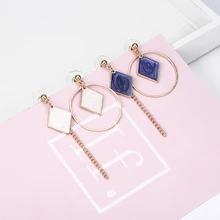 Новинка; Лидер продаж! Модные ювелирные изделия, красивые золотые стразы, асимметричные квадратные серьги-гвоздики для женщин, подарок e0340