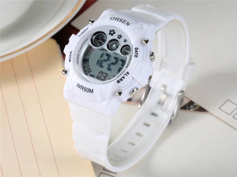 OHSEN спортивные детские электронные часы лучший бренд Роскошные Кварцевые часы дети водонепроницаемые S Shock спортивные наручные часы relogio