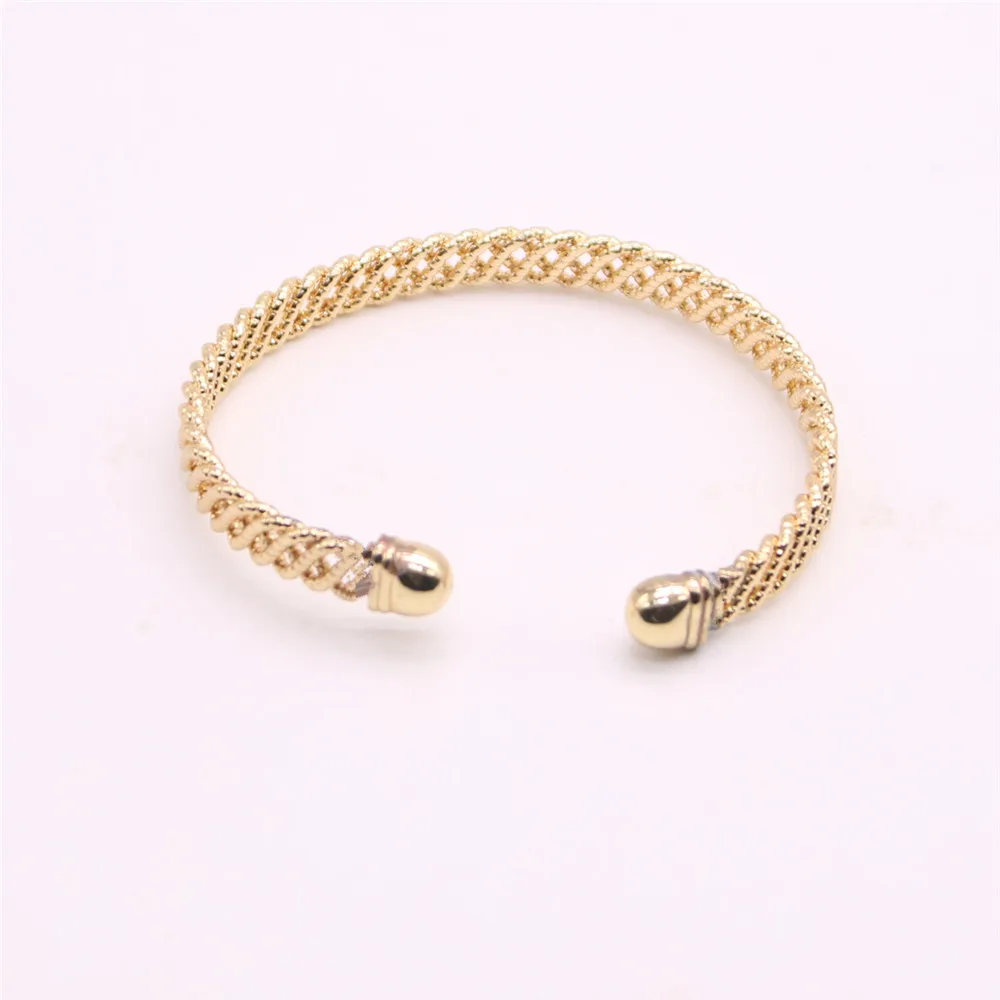 Metal material twisted structure bangles for girls Knitted mesh women