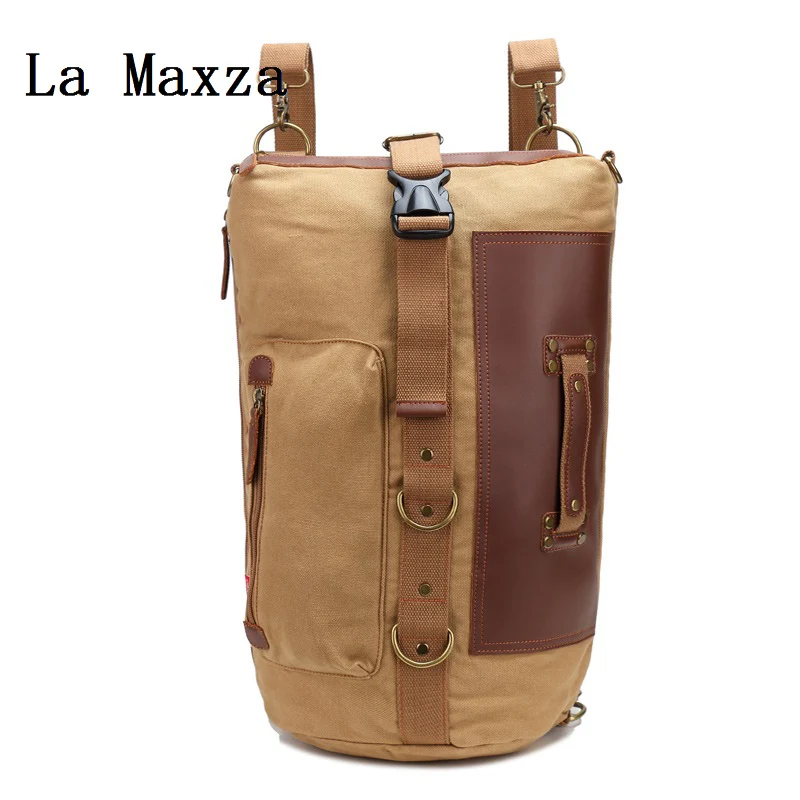 

2018 new single shoulder shoulder canvas bucket Backpack Laptop Bag LJX-0610