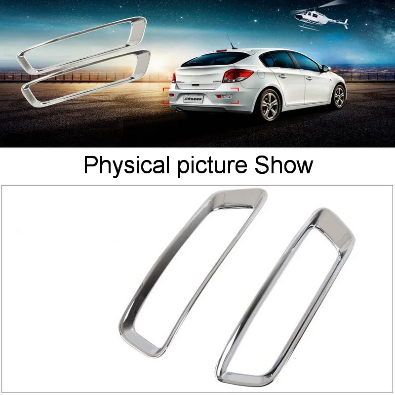 2 PCS DIY Car Styling NEW ABS Chrome The Rear Fog Cover Case Stickers For Chevrolet