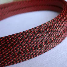 1M Black & Red 10mm Braided PET Expandable Sleeving High Density Sheathing Plaited Cable Sleeves uxcell 12 meters length 10mm width nylon braided expandable sleeving cable harness wire cable protection