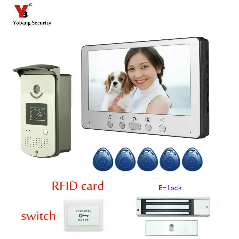 Yobang Security 7\ Door Intercom Phone Video Doorbell System Home Apartment Entry Kit and Video Intercom Camera Stock Wholesale