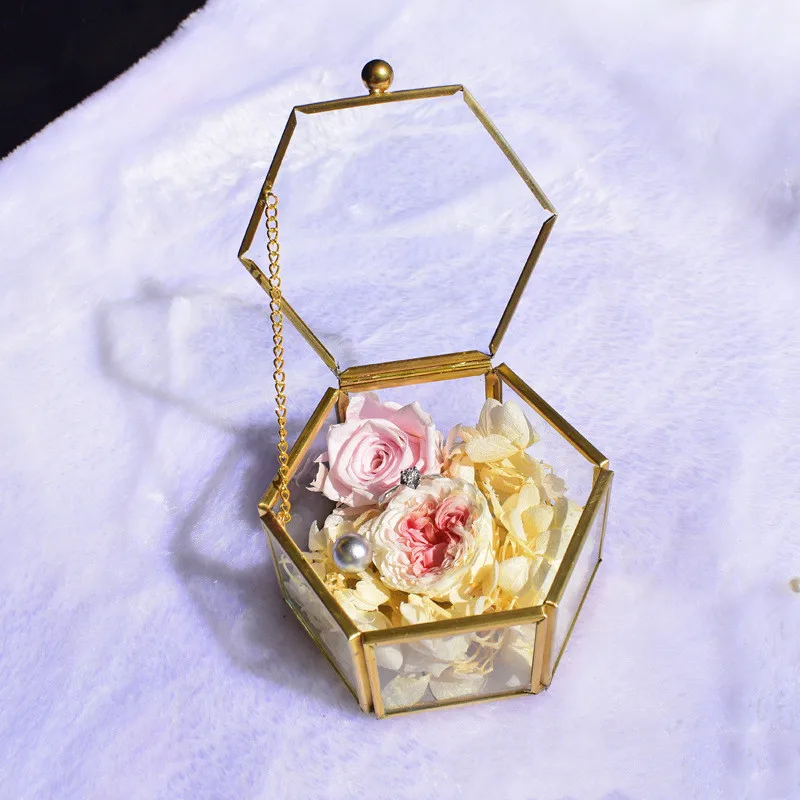 Geometric Clear Glass Jewelry Box Organizer Holder Tabletop Succulent Plants Container Home Storage | Украшения и аксессуары