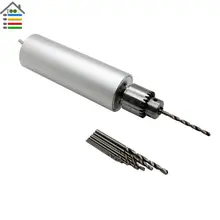 DC 12V 1A Electric Hand Drill DIY Press Motor 0.3-4mm JTO Keyless Chuck with 10pc Twist Bit Set Model Drilling Wood PCB Tool