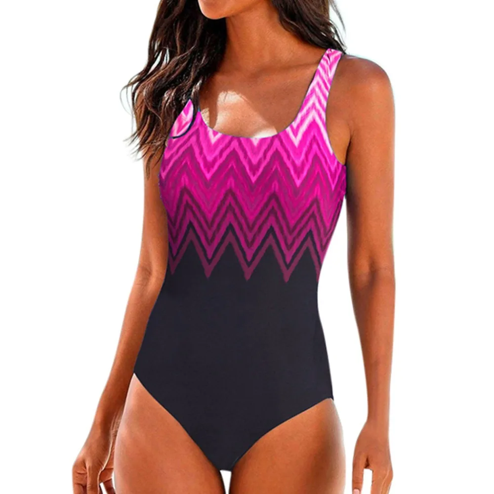 

Summer One-piece Womens Swimming Costume Padded Swimsuit Monokini Push Up Bikini Sets Sexy Patchwork Swimwear Bathing Suits 2019