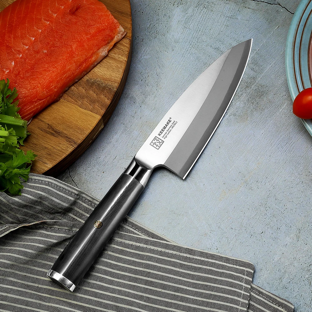 

2018 New SUNNECKO 6.5'' Deba Knife German 1.4116 Steel Razor Sharp Blade Sashimi Kitchen Knives G10 Handle Fish Head Cutter Tool