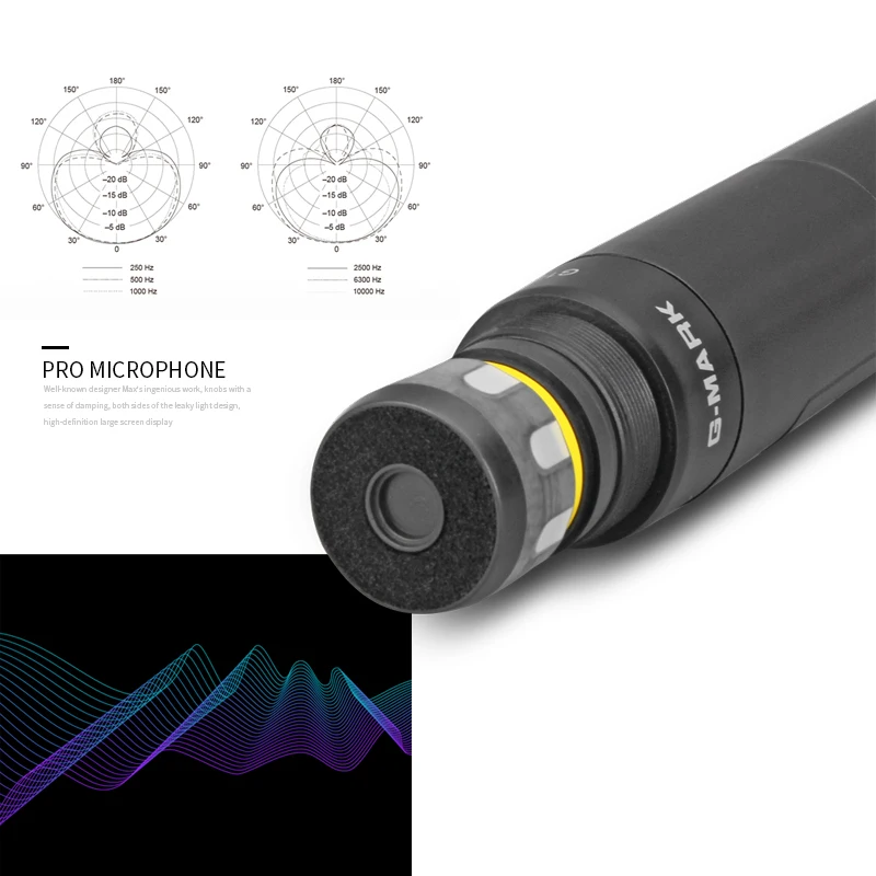 Online G MARK SISTEMA DE MICRÓFONO INALÁMBRICO G440 profesional 50 metros cuatro canales UHF dinámico Pro 4 micrófono de mano Karaoke fiesta escenario