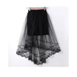 Модные женские леди с высокой талией кружевные цветочные по колено бальная юбка внутри черные хлопковые шорты наряд Лето один размер 2