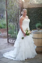 Elegant Women Plus Size Wedding Dress 2016 Charming Sweetheart Organza Bridal Gown Custom Made robe de mariee