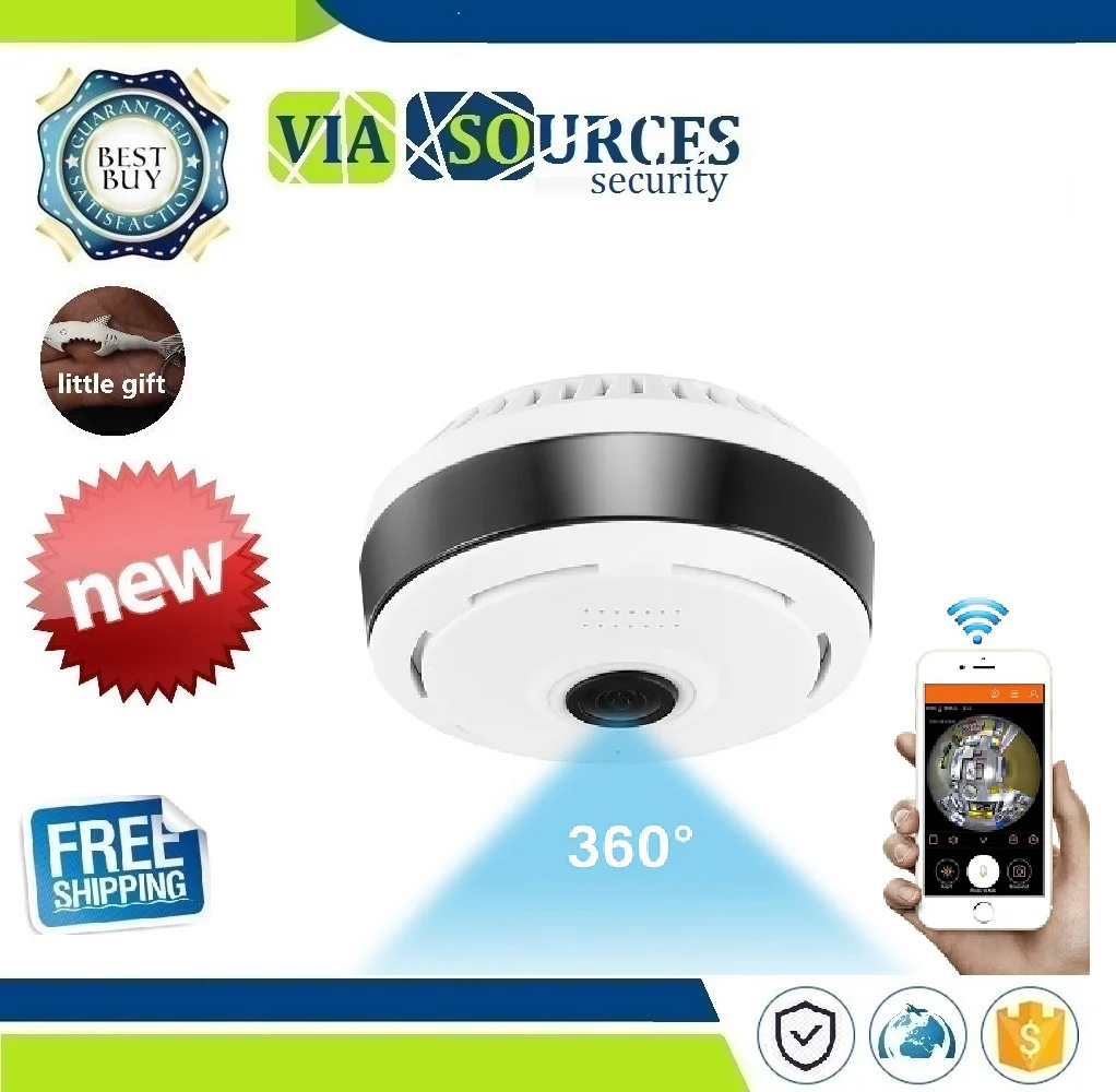 Мини wifi ip камера 1080 P 360 градусов IP рыбий глаз 2MP PTZ Cam беспроводная