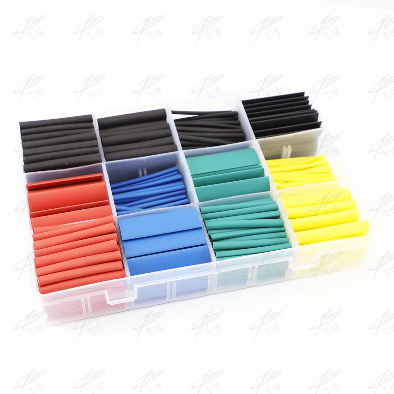 530pcs/set Heat Shrink Tubing Insulation Shrinkable Tube Assortment Electronic Polyolefin Ratio 2:1 Wrap Wire Cable Sleeve Kit