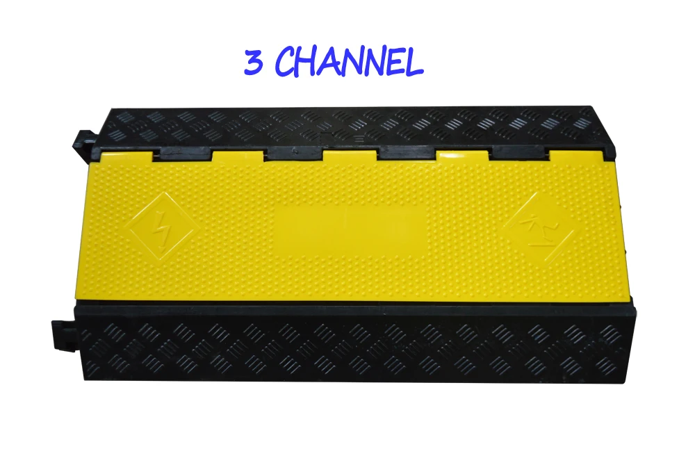 

3-Channel Rubber Electrical Wire Cover Protector 3 Slot Cable Protector Ramp