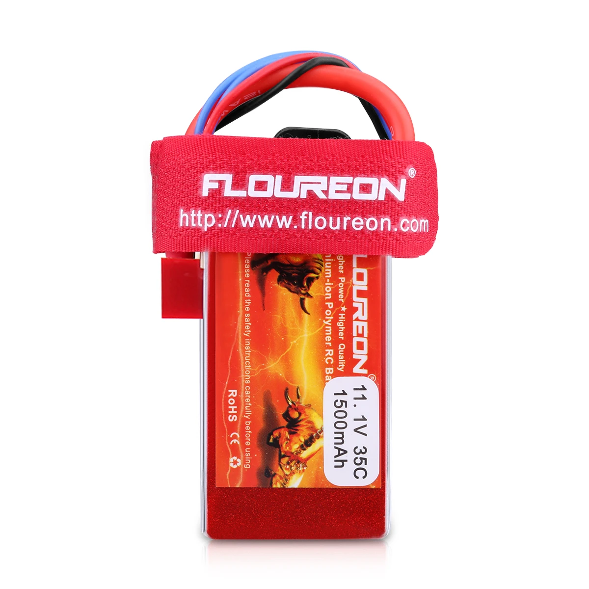 Floureon 3S1P 11,1 V 1500 мА/ч, 35C LiPo Батарея-серые кисточки с XT60 Разъем для RC Evader BX автомобиля, на радиоуправлении, радиоуправляемая автомодель трагги RC самолет Бла(беспилотный летательный аппарат - Цвет: Ruby Red