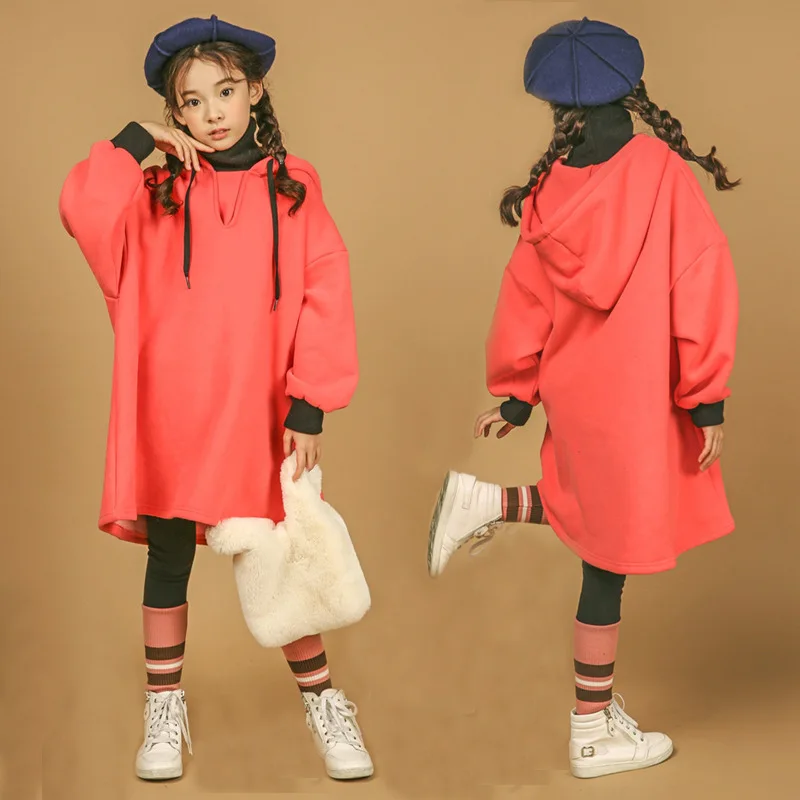 

2018 New Winter Baby Girl Casual Sweatshirt Kid Sweatshirt Dress Cotton Loose Children Hoodies Toddler Big Brand Velvet,#3653