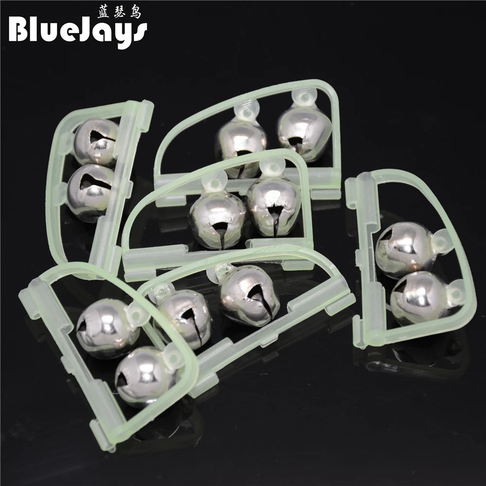 

BLUEJAYS 10 Pcs Luminous Fishing Rod Bells Fishing Bite Alarms Rod Clamp Tip Clip Bells Ring Nighttime Fishing Alarm Bells