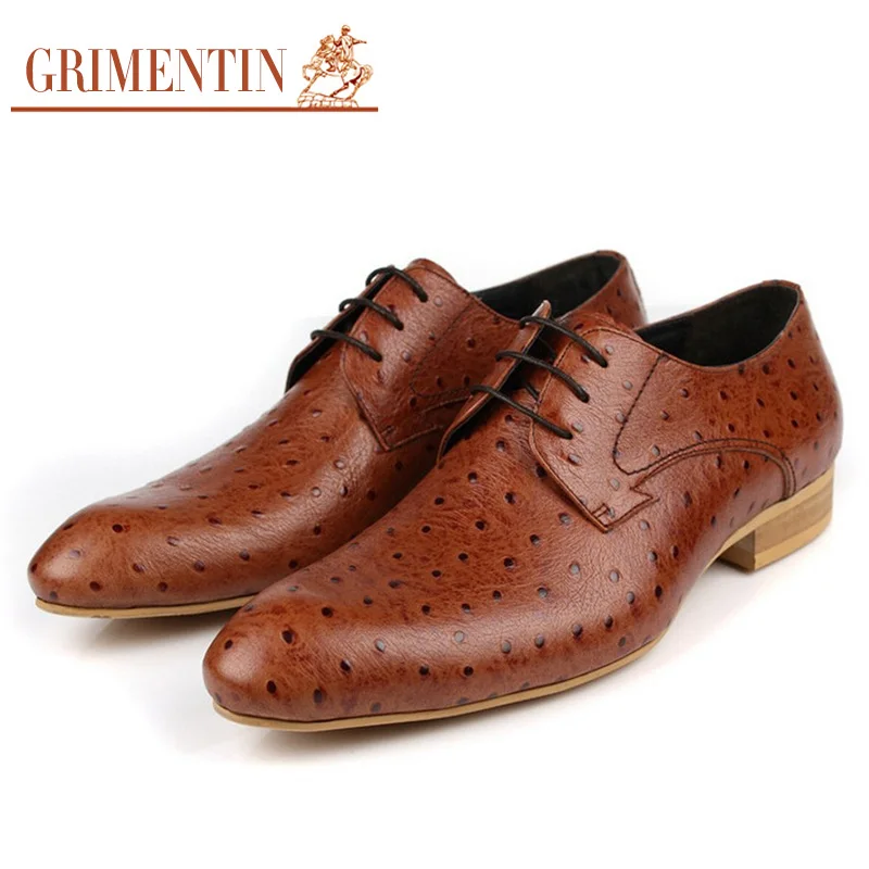 GRIMENTIN italian dress shoes for men black lace up business office