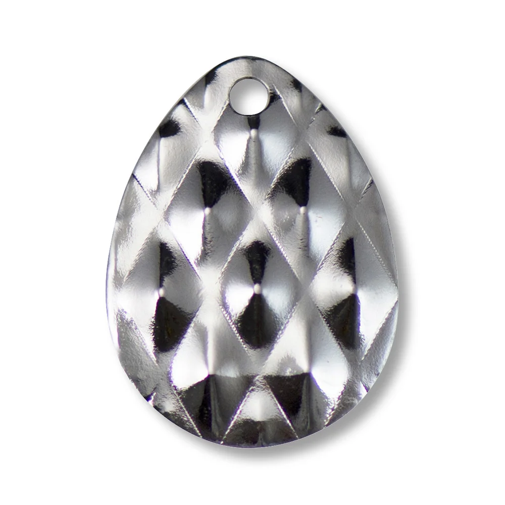 

50PCS Size 3-19x25.5mm Nickel Plating Steel Colorado Spinner Blades Diamond Pattern, DIY Spinner bait Fishing Lure,Tackle Craft