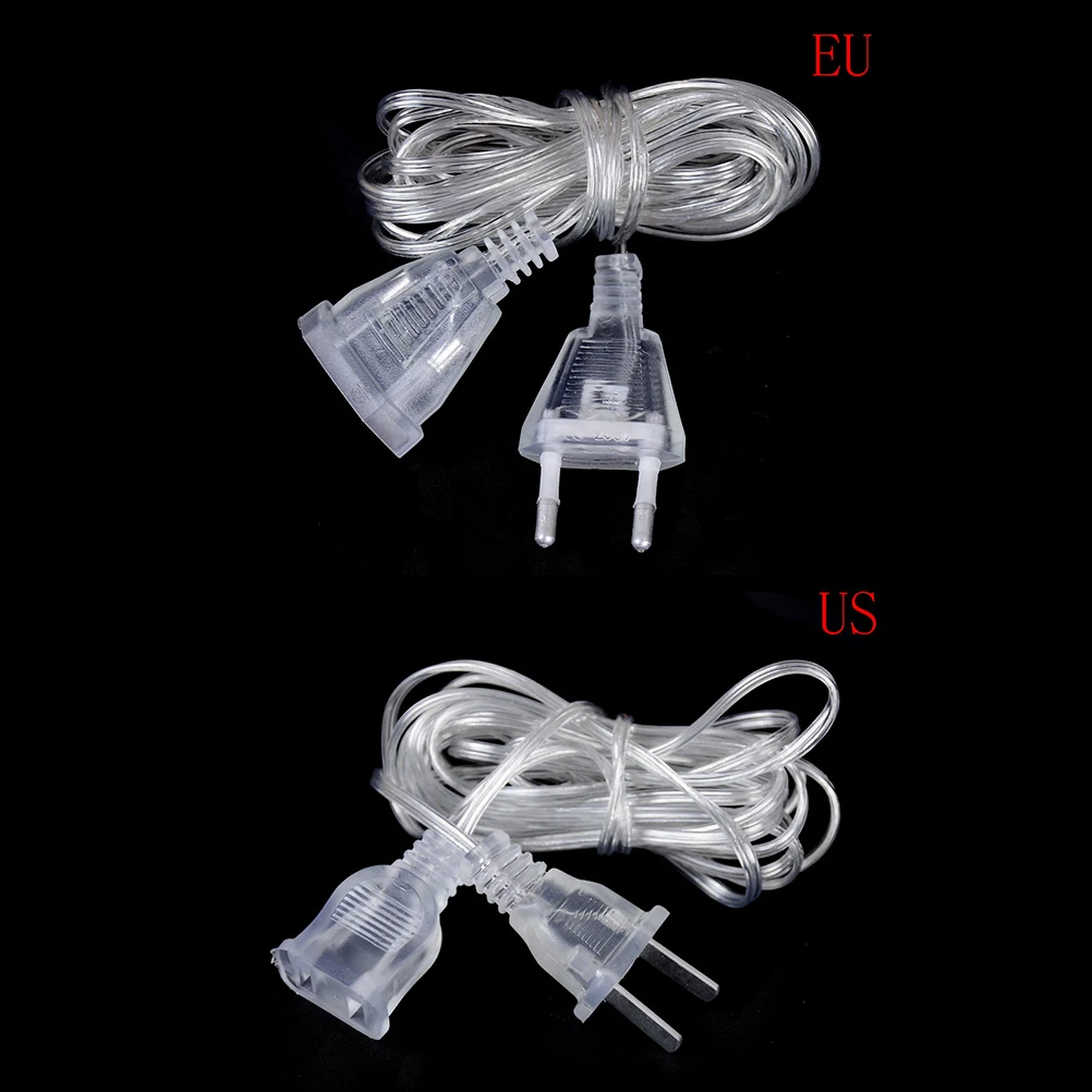 

1pc US Plug EU Plug 110V 220V Power Extension Cable Lengthened Line For Led String Light Holiday Wedding Strip Accessories