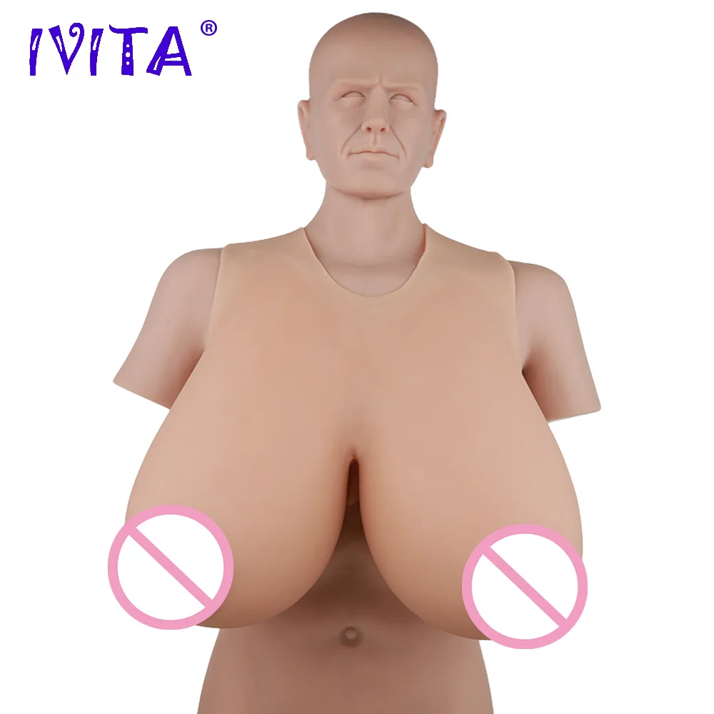 

IVITA 16KG Realistic Silicone Breast Forms Crossdresser Prosthesis Artificial Fake Boobs For Transgender Drag Queen Transvestite
