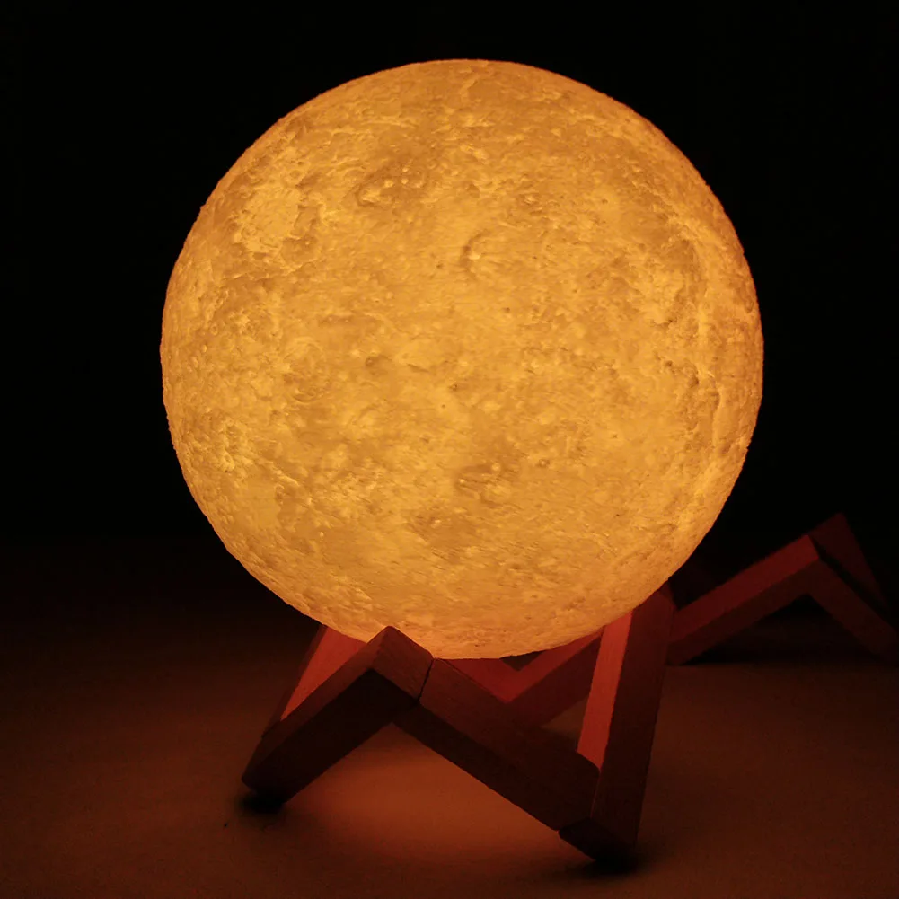 

3D Printing Night Light Moon LED Lamp Rechargeable Lighting For Bedroom Desk Home Decoration Creative Gift CLH@8