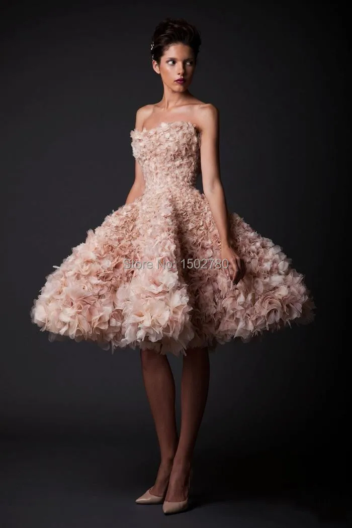Luxury Pale Pink Wedding Dresses Knee 