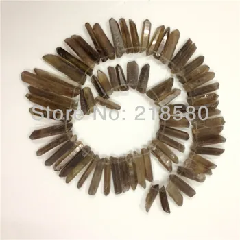 

H-TB20 Full Strand Smoki Quartz Point Beads,Crystal Stick Beads,Crystal Briolettes