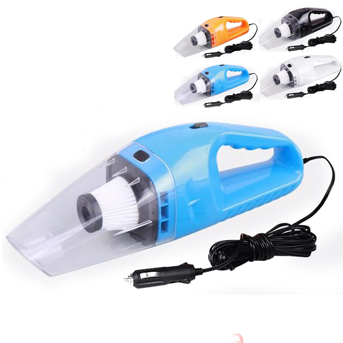 Dewtreetali Mini Car Vacuum Cleaner Wet And Dry Dual-Use With Power 120W 12V Super Absorb Car Waste Car Accessory - Цвет: Blue