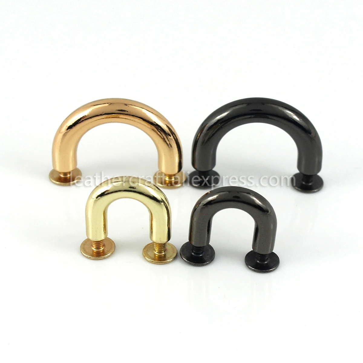 

2pcs Metal D-ring Bag Bag Connector Anchor Buckles Arch Bridge with Screws Hanger Hooks Bags Belts Strap Leather Crafts 2 Sizes