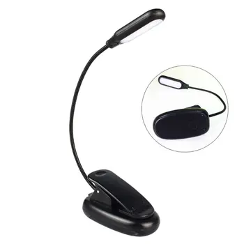 

Rechargeable 5 LED Book Light Easy Clip On Lamp Bed Reading Lights Flexible Adjustable Long Arm Hands Free Adults Kids