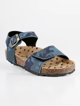 

FREE SHIPPING WALKING sandals open-toed with camouflage print blue